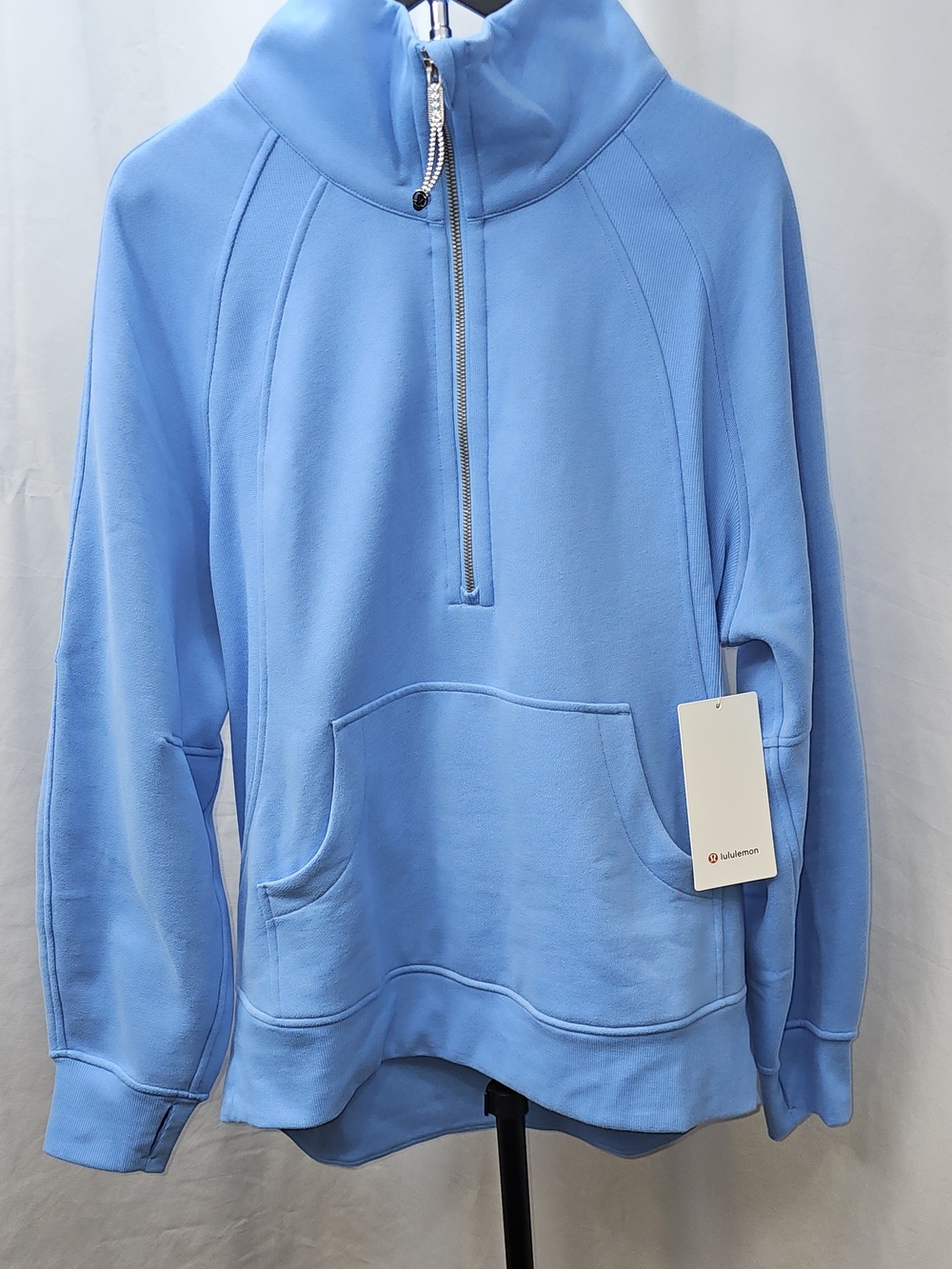 Lululemon NWT Scuba Oversized Funnel Neck Half Zip Aero Blue M/L-Long